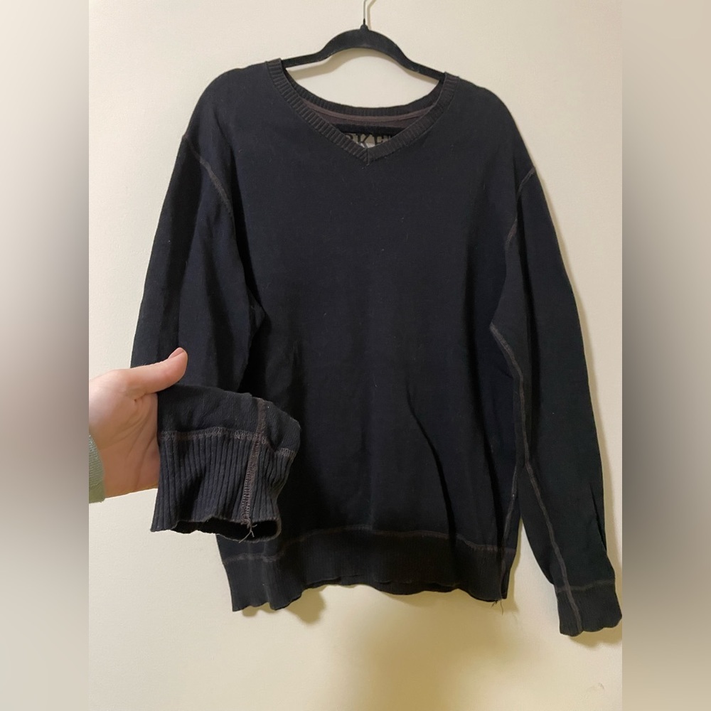 Men’s BKE V-Neck‎ Sweater with Athletic Fit - L
